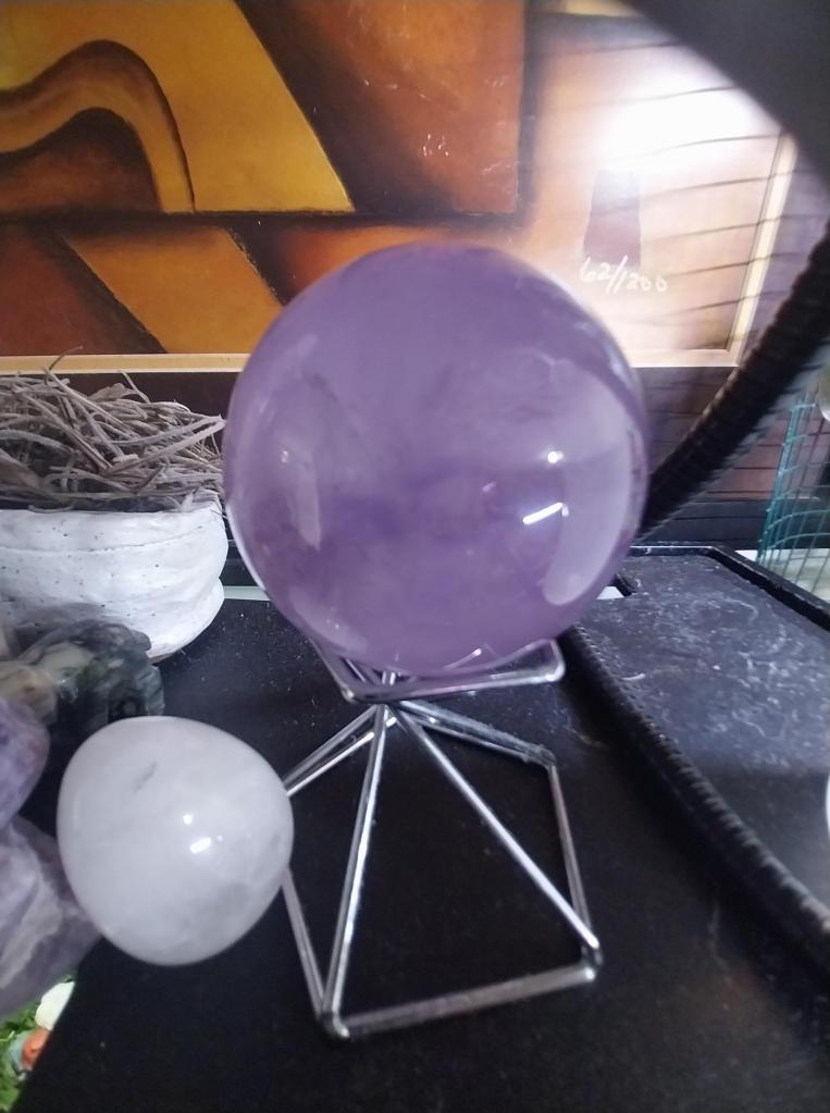Amethyst Sphere and Quartz egg
