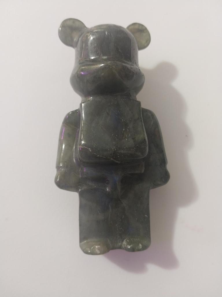 Labradorite Bear Brick Carving
